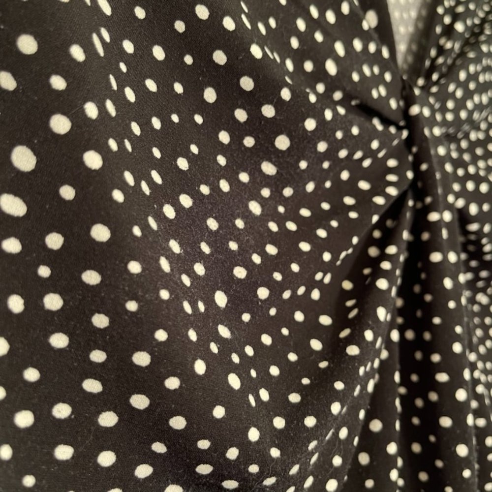 APT 9 Black White Polka Dot Tank Top Knotted V-Neck Sleeveless Plus Size 1X - Picture 6 of 11